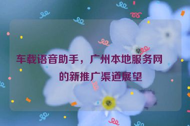 車載語音助手，廣州本地服務(wù)網(wǎng)站的新推廣渠道展望