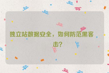 獨(dú)立站數(shù)據(jù)安全，如何防范黑客攻擊？