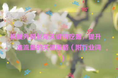 機械外貿(mào)長尾關(guān)鍵詞挖掘，提升精準(zhǔn)流量的關(guān)鍵策略（附行業(yè)詞庫）