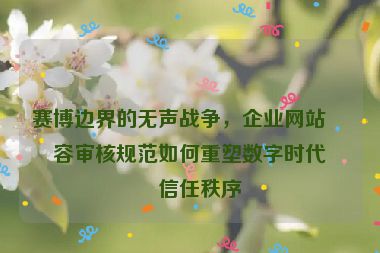賽博邊界的無聲戰(zhàn)爭(zhēng)，企業(yè)網(wǎng)站內(nèi)容審核規(guī)范如何重塑數(shù)字時(shí)代的信任秩序