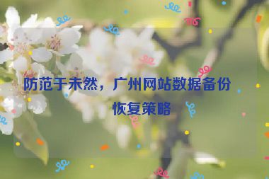 防范于未然，廣州網(wǎng)站數(shù)據(jù)備份與恢復(fù)策略