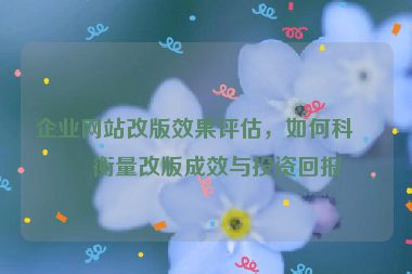 企業(yè)網(wǎng)站改版效果評(píng)估，如何科學(xué)衡量改版成效與投資回報(bào)