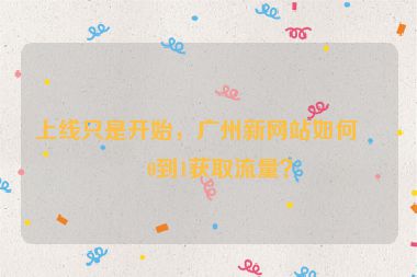 上線只是開(kāi)始，廣州新網(wǎng)站如何從0到1獲取流量？