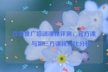 百度推廣培訓(xùn)課程評(píng)測(cè)，官方課程與第三方課程對(duì)比分析