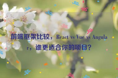 前端框架比較，React vs Vue vs Angular，誰更適合你的項(xiàng)目？
