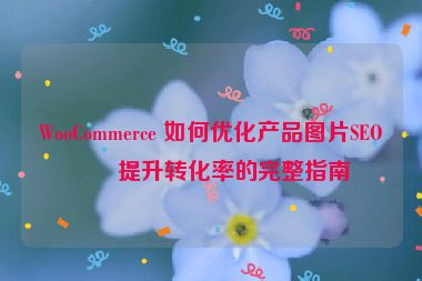 WooCommerce 如何優(yōu)化產(chǎn)品圖片SEO？提升轉(zhuǎn)化率的完整指南