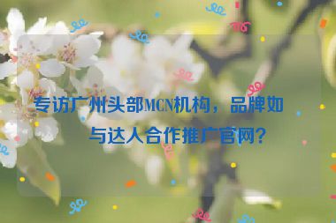 專訪廣州頭部MCN機(jī)構(gòu)，品牌如何與達(dá)人合作推廣官網(wǎng)？