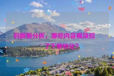 的數(shù)據(jù)分析，哪些內(nèi)容模塊拉動(dòng)了下單轉(zhuǎn)化？