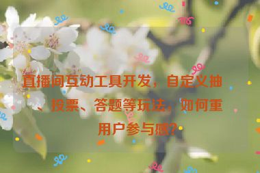 直播間互動(dòng)工具開發(fā)，自定義抽獎(jiǎng)、投票、答題等玩法，如何重塑用戶參與感？