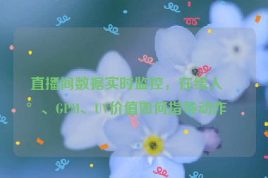 直播間數(shù)據(jù)實時監(jiān)控，在線人數(shù)、GPM、UV價值如何指導(dǎo)動作？