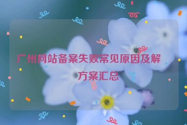 廣州網(wǎng)站備案失敗常見原因及解決方案匯總
