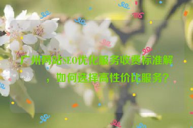 廣州網(wǎng)站SEO優(yōu)化服務(wù)收費(fèi)標(biāo)準(zhǔn)解析，如何選擇高性價(jià)比服務(wù)？