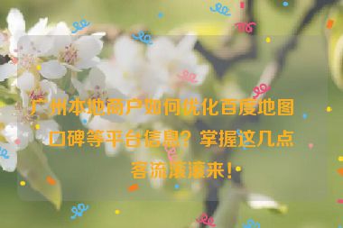 廣州本地商戶如何優(yōu)化百度地圖、口碑等平臺(tái)信息？掌握這幾點(diǎn)，客流滾滾來(lái)！