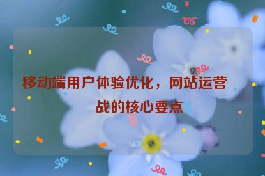 移動(dòng)端用戶體驗(yàn)優(yōu)化，網(wǎng)站運(yùn)營(yíng)實(shí)戰(zhàn)的核心要點(diǎn)