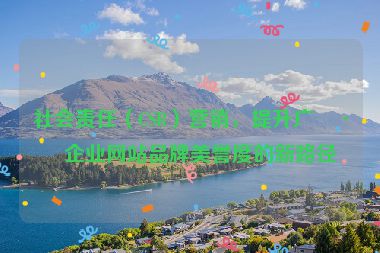 社會(huì)責(zé)任（CSR）營(yíng)銷，提升廣州企業(yè)網(wǎng)站品牌美譽(yù)度的新路徑