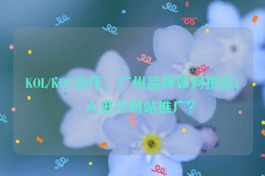 KOL/KOC合作，廣州品牌如何挑選達(dá)人進(jìn)行網(wǎng)站推廣？