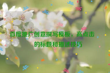 百度推廣創(chuàng)意撰寫模板，高點(diǎn)擊率的標(biāo)題和描述技巧