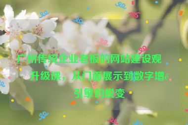廣州傳統(tǒng)企業(yè)老板的網(wǎng)站建設(shè)觀念升級(jí)課，從門(mén)面展示到數(shù)字增長(zhǎng)引擎的蛻變