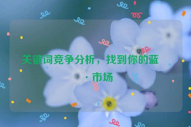 關(guān)鍵詞競(jìng)爭(zhēng)分析，找到你的藍(lán)海市場(chǎng)