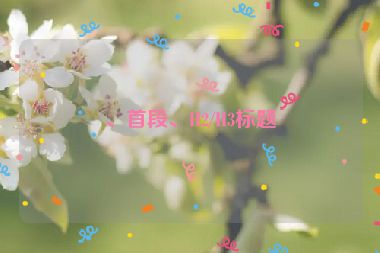 、首段、H2/H3標(biāo)題