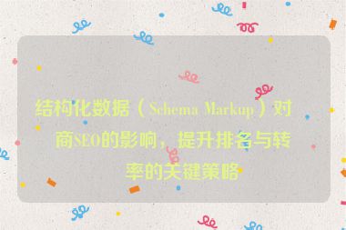 結(jié)構(gòu)化數(shù)據(jù)（Schema Markup）對電商SEO的影響，提升排名與轉(zhuǎn)化率的關(guān)鍵策略