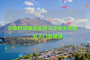 企業(yè)網(wǎng)站域名選擇與注冊全攻略，從入門到精通