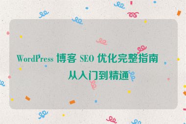 WordPress 博客 SEO 優(yōu)化完整指南，從入門到精通