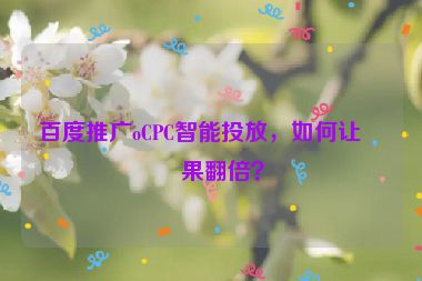 百度推廣oCPC智能投放，如何讓效果翻倍？