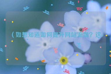 （如想知道如何提升網(wǎng)站流量？這里有答案）