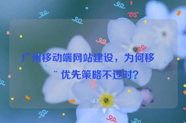 廣州移動端網(wǎng)站建設(shè)，為何移動優(yōu)先策略不過時？
