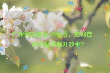 廣州網(wǎng)站建設(shè)API經(jīng)濟，如何連接內(nèi)外服務(wù)提升效率？