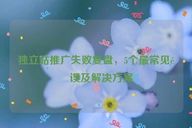 獨立站推廣失敗復(fù)盤，5個最常見錯誤及解決方案