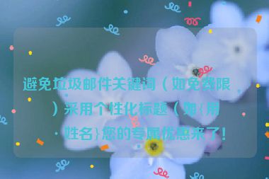 避免垃圾郵件關(guān)鍵詞（如免費限時）采用個性化標題（如{用戶姓名}您的專屬優(yōu)惠來了！
