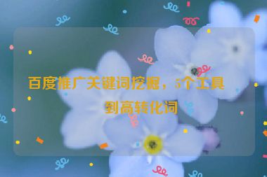 百度推廣關(guān)鍵詞挖掘，5個工具找到高轉(zhuǎn)化詞