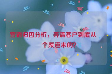 營銷歸因分析，弄清客戶到底從哪個渠道來的？