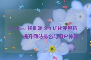WordPress 移動(dòng)端 SEO 優(yōu)化完整指南，提升網(wǎng)站排名與用戶體驗(yàn)