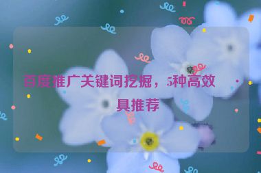 百度推廣關(guān)鍵詞挖掘，5種高效工具推薦