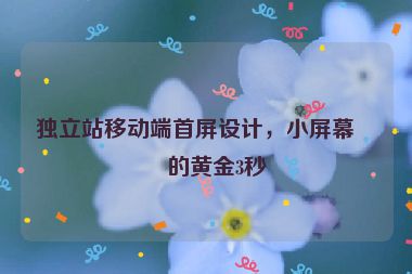 獨(dú)立站移動(dòng)端首屏設(shè)計(jì)，小屏幕上的黃金3秒