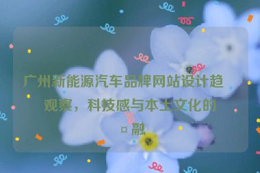 廣州新能源汽車品牌網(wǎng)站設(shè)計趨勢觀察，科技感與本土文化的交融