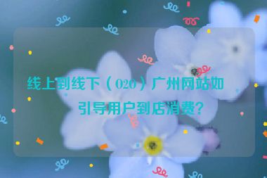 線上到線下（O2O）廣州網(wǎng)站如何引導(dǎo)用戶到店消費？
