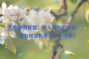 失敗案例復(fù)盤，投入百萬的外貿(mào)網(wǎng)站為何沒有帶來一個(gè)訂單？