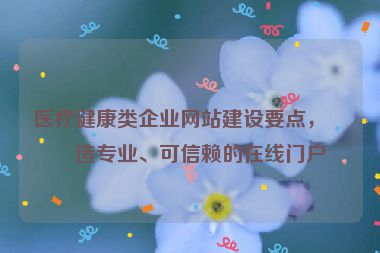 醫(yī)療健康類企業(yè)網(wǎng)站建設(shè)要點，打造專業(yè)、可信賴的在線門戶